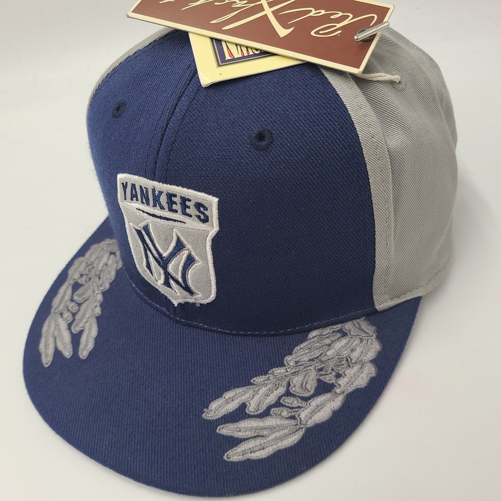 Vintage New York Yankees Hat Adjustable Blue Gray MLB The Captain Scrambled Eggs